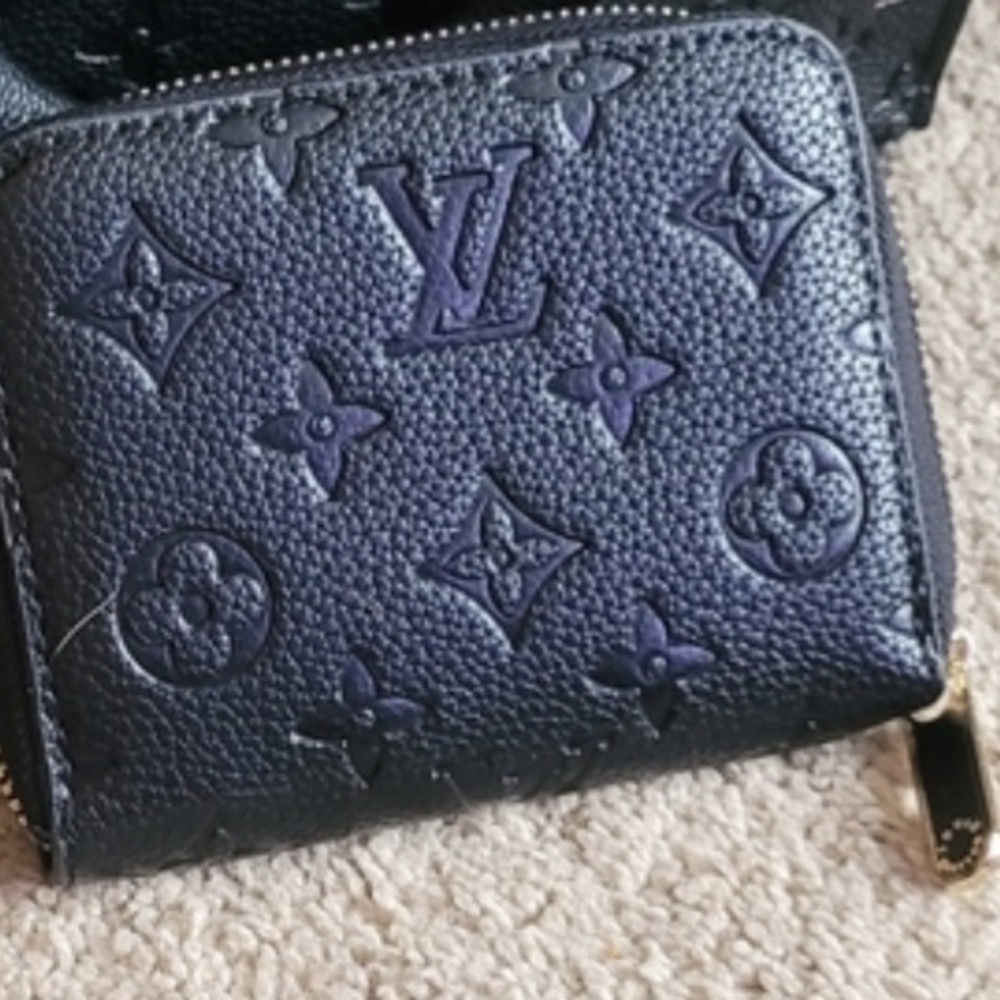 Designer Insp$red Black Monogram Compact Zip Wallet